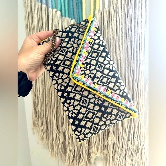 Handbags - Boutique Clutch Beaded Aztec Southwest Envelope convertible crossbody boho purse